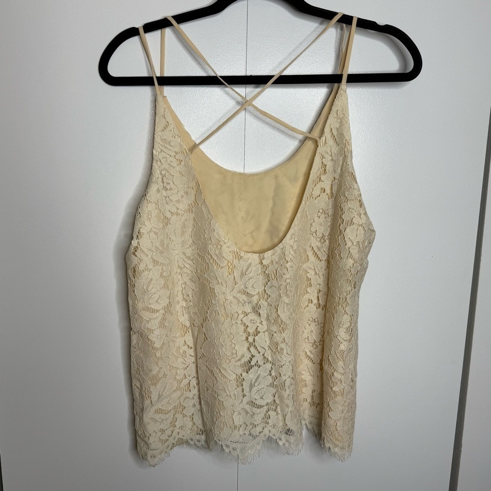 Chaser - Lace Overlay Top- Cream - NWT Small - Picture 3 of 7